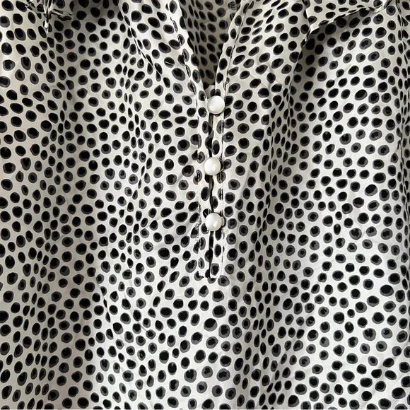 Cynthia Rowley Polka Dot 100% Silk Sleeveless Top Size Medium - Picture 7 of 7